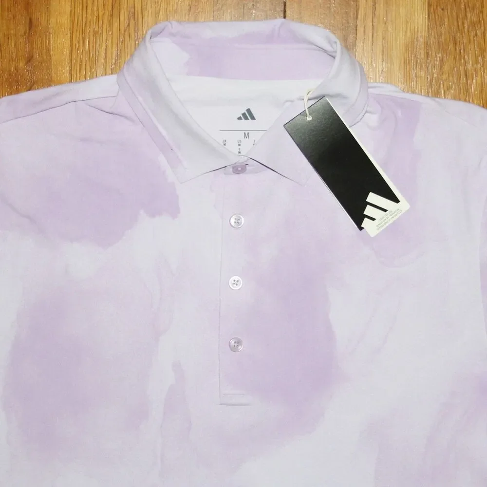 Adidas Cool Feeling Tour Print Ultimate365 Golf Polo Shirt Mens M Plum